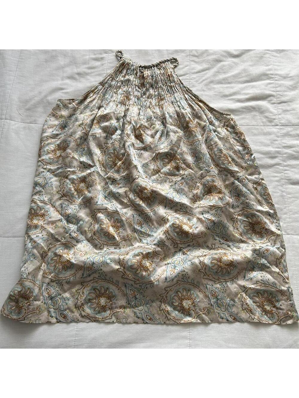 Zara Multicolor Silk Floral Paisley Mini Dress Twisted Strap Medium - Picture 6 of 8